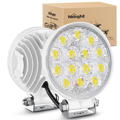 Nilight Barras de Luz LED 4.5" 27 W con Función de Memoria, Par - Blanco
