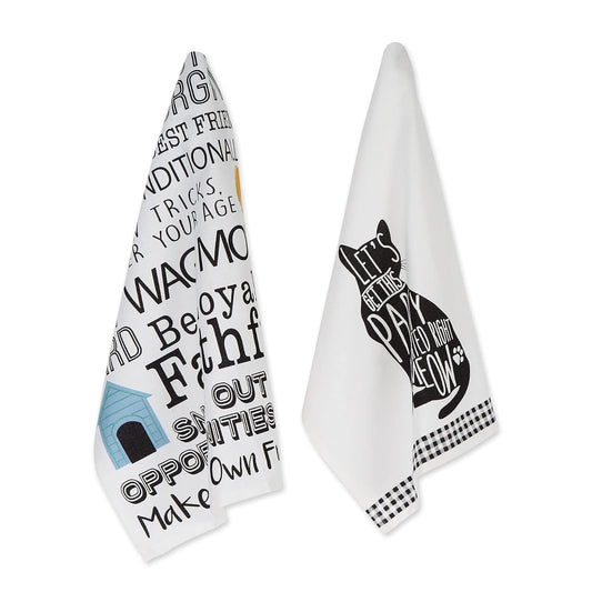 DII Everyday Pets Kitchen Collection - Juego de Toallas de Cocina absorbentes, 18 x 28 Pulgadas, Impresiones de Gatos, 2 Unidades