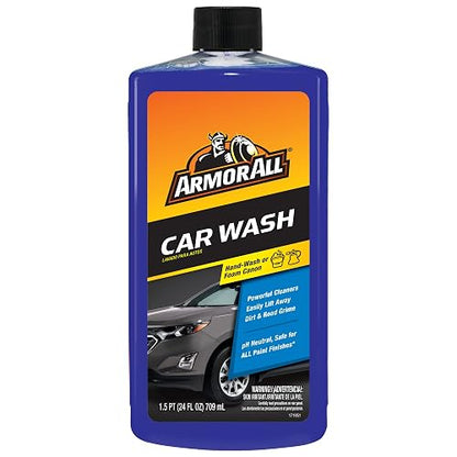 Armor All – Shampoo Líquido para Auto Color Azul, Fórmula Suave Sin Fragancia – Limpieza Sin Marcas Ni Residuos, Ideal para Detallado Automotriz o Lavado Frecuente – 709 ml (24 oz)
