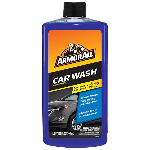 Armor All – Shampoo Líquido para Auto Color Azul, Fórmula Suave Sin Fragancia – Limpieza Sin Marcas Ni Residuos, Ideal para Detallado Automotriz o Lavado Frecuente – 709 ml (24 oz)