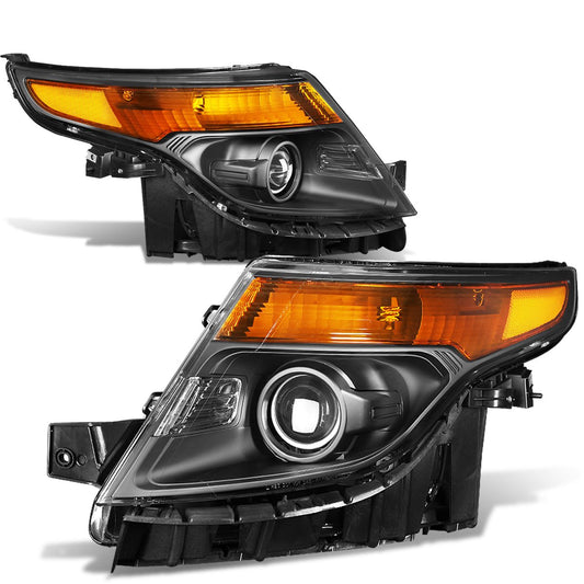 DNA Motoring Conjunto de Faros Proyectores, Negro/Ámbar HL-OH-FEXP11-BK-AM