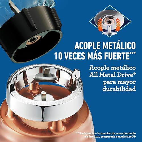 Oster Licuadora Clásica 1000 W con Vaso de Vidrio 1.25 L y 3 Velocidades | Prepara recetas frías y calientes, cuchilla trituradora de hielo, perilla ergonómica y acople metálico, BLST4128-013