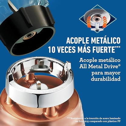 Oster Licuadora Clásica 1000 W con Vaso de Vidrio 1.25 L y 3 Velocidades | Prepara recetas frías y calientes, cuchilla trituradora de hielo, perilla ergonómica y acople metálico, BLST4128-013