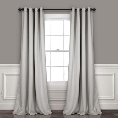 Lush Decor Cortinas Opacas con Ojales, Par - 132.1An x 241.3Al cm (1 Paneles) - Gris claro