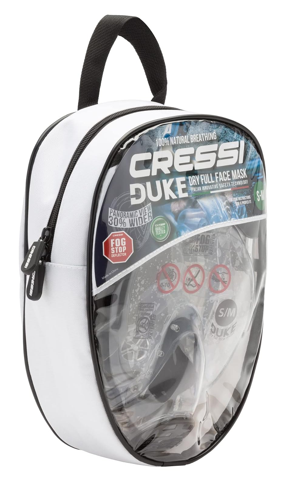 Cressi - Máscara de Snorkel para Adultos - Amplia visión Clara, Sistema antivaho - Fácil respiración: Seguridad Primero - Nuevo 2019 - Duke Dry: Diseñado en Italia: Calidad Desde 1946