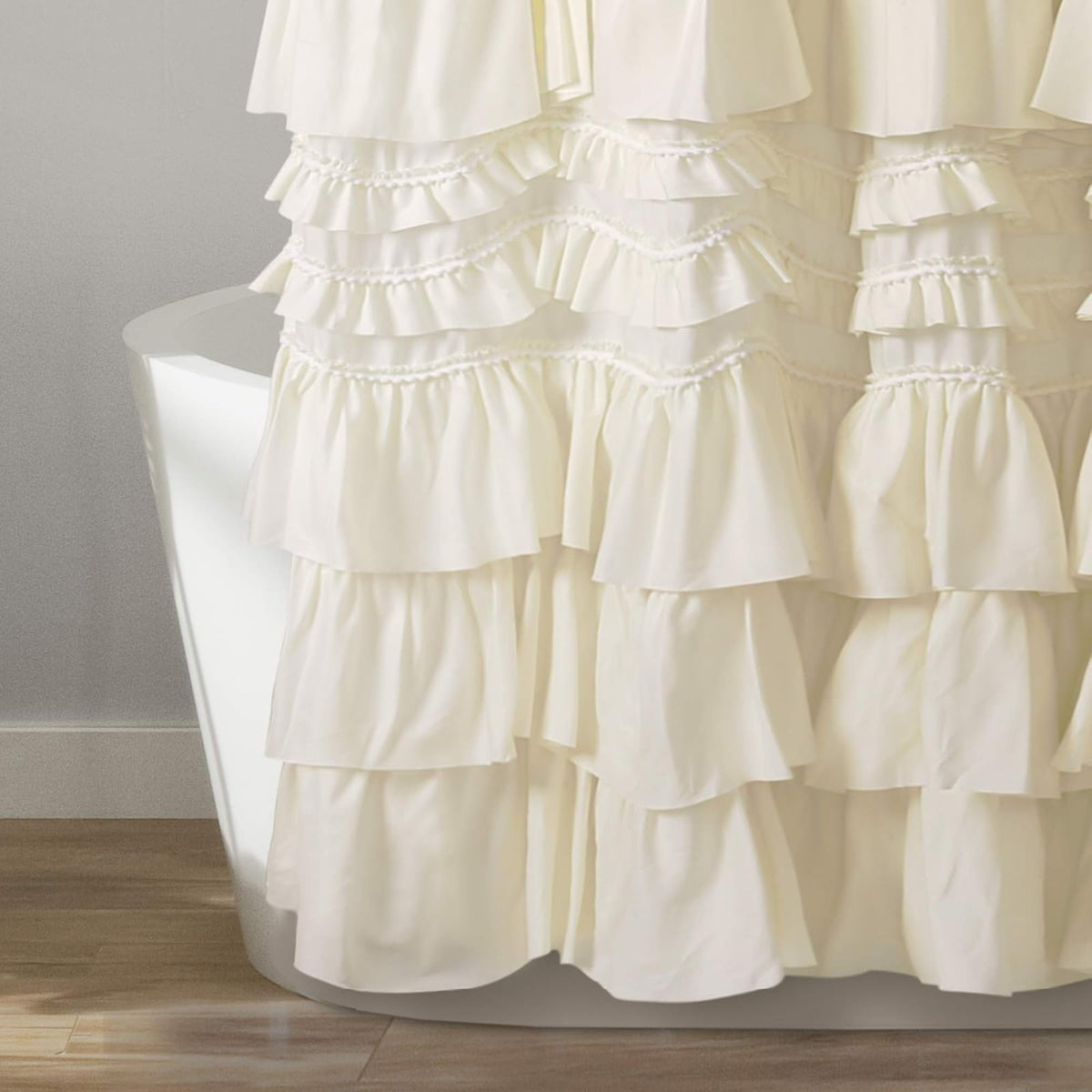 Lush Decor Kemmy Cortina de Ducha, Ivory, 72" x 72", 1