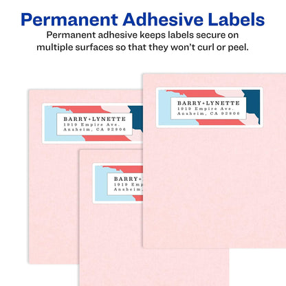 Avery Return Address Labels with Sure Feed for Laser Printers, 2/3" x 1-3/4", 1,500 Labels, Permanent Adhesive (5195), White