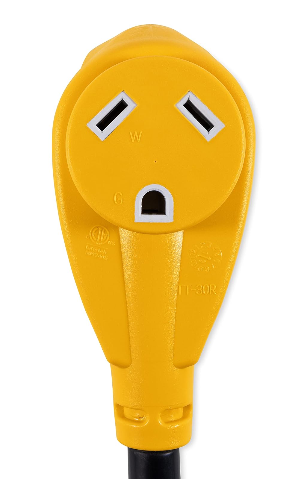 Camco 55382 Adaptador de generador PowerGrip estándar Hembra de 30 amperios de Bloqueo de 4 Puntas Macho / 30 amperios