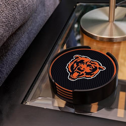 Rico Industries NFL Football Chicago Bears Classic Favorites: Juego de Posavasos de PVC (Paquete de 4)