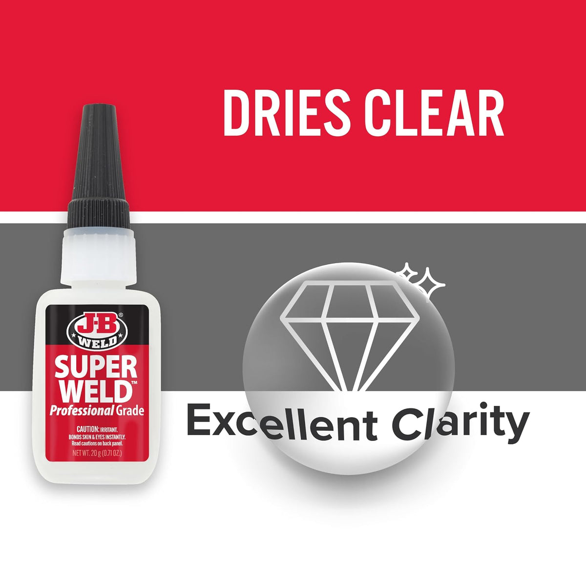 J-B Weld SuperWeld Superglue 33120-2, 20 g, Paquete de 2, Transparente