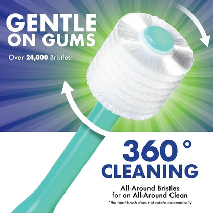 Cepillo de Dientes para Bebé Brilliant Oral Care con Cerdas Suaves y Cabezal Redondo, Aprobado para Niños Pequeños, Fácil de Usar, Limpieza Completa de la Boca, 4-24 Meses (Cuando Salen los Dientes Frontales), Azul, Menta y Amarillo, Paquete de 3