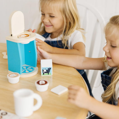 Melissa & Doug Juego de Cafetera para Preparar y Servir Café, Accesorios de Cocina, Juguete de Madera, Juego Imaginativo (12 Piezas)