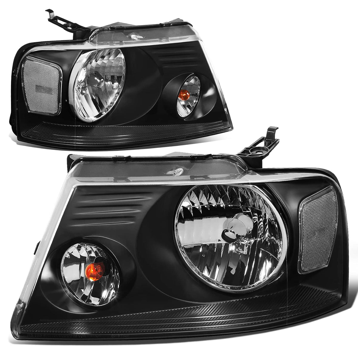 DNA Motoring Faros Halógenos Lente Ahumada para F-150 2004-2008 y Mark LT 2006-2008 - Negro -