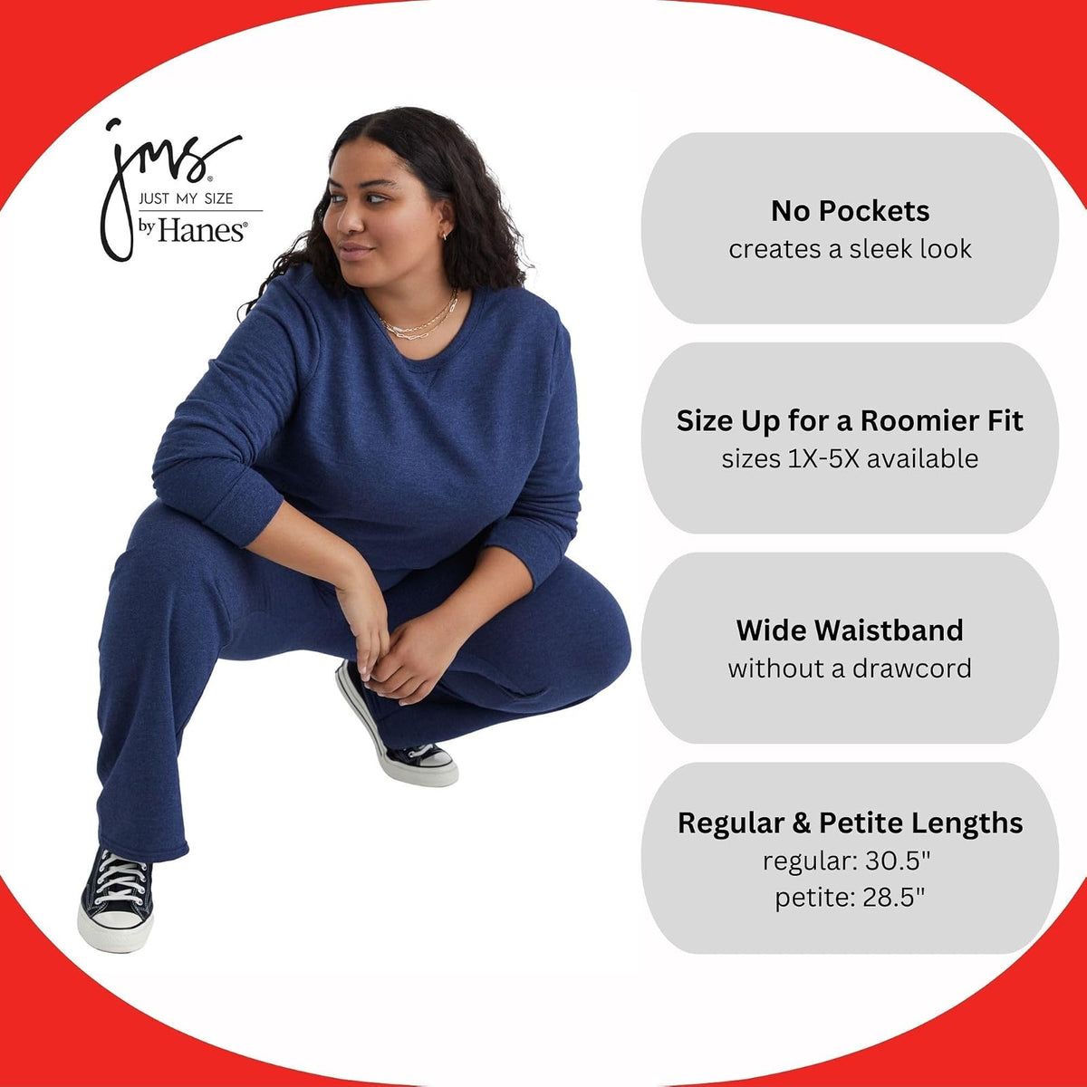 Just My Size Women's Plus-Size Fleece Sweatpant