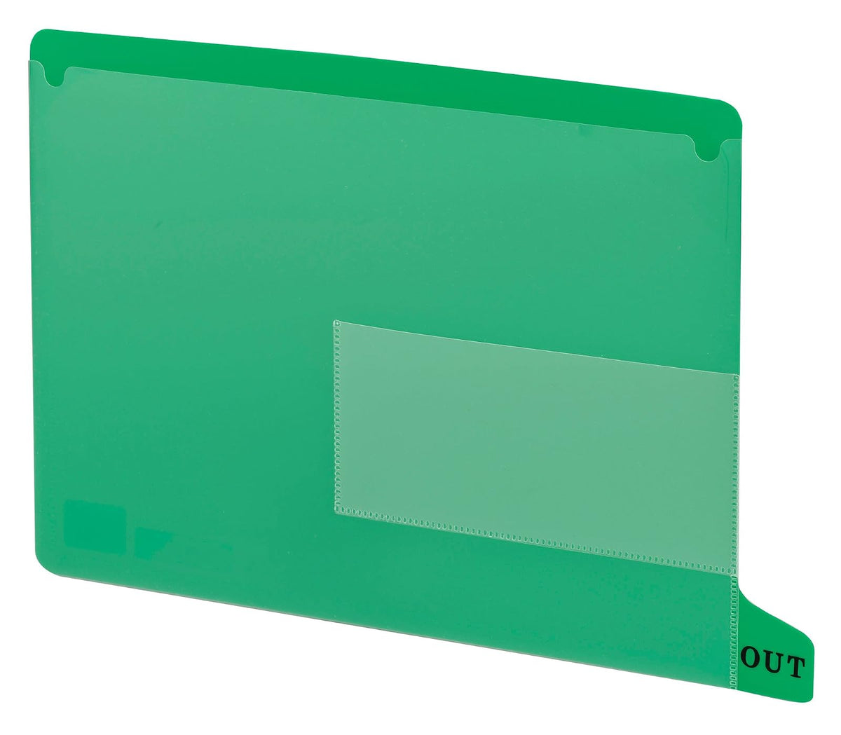 Smead Guía de salida de polietileno con pestañas finales, dos bolsillos, pestaña de posición inferior, tamaño carta, verde, 25 por caja (61952)