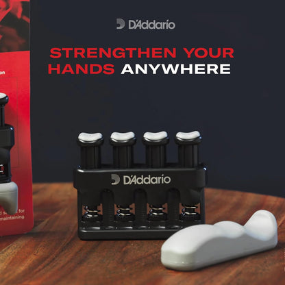 D'Addario Accessories | Ejercitador de mano para instrumentos | Varigrip | Mejora destreza y fuerza en dedos, mano y antebrazo - Ergonómico