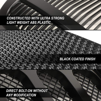 DNA Motoring Rejilla de Parachoques Delantero Inferior Plástico Reforzado LED DRL para Ford Mustang 2015-2017