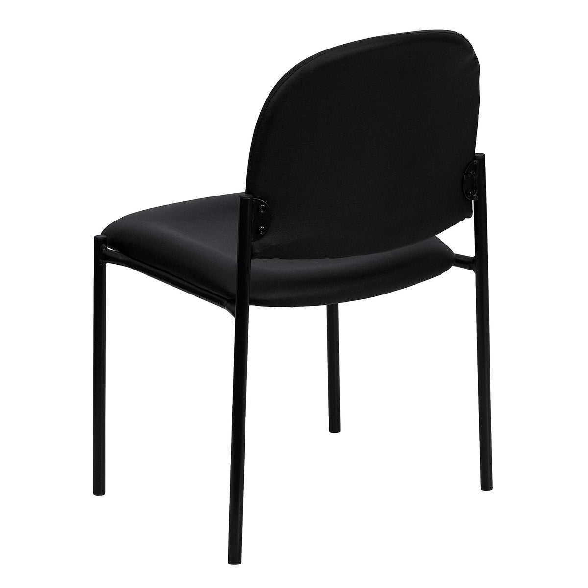 Flash Furniture Tania Comfort - Silla apilable de Vinilo tapizada con Asiento Acolchado, Silla apilable Moderna para Sala de Estar/Oficina, Color Negro