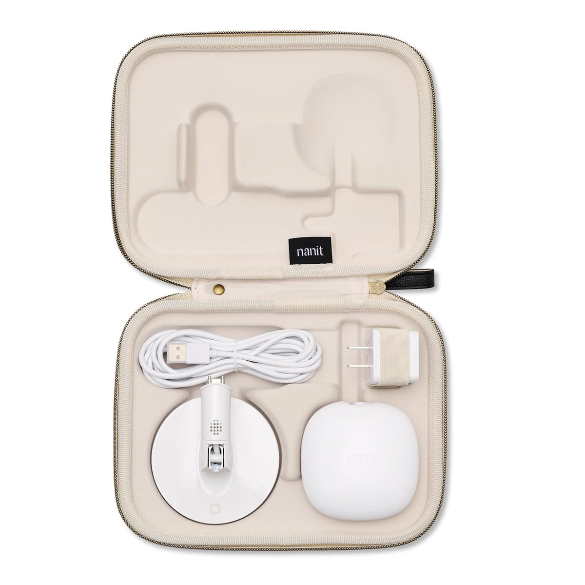 Nanit Travel Case - Funda protectora rígida para monitor de bebé Nanit Pro y accesorio de viaje multisoporte, lona de dos tonos