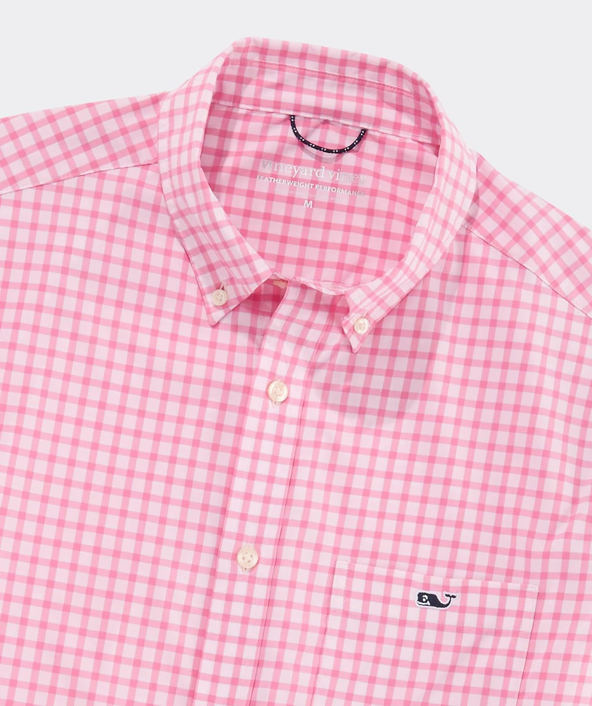 Vineyard Vines - Camisa de Rendimiento para Mujer con diseño de tiburón limón y Guinga, Bebida Rosa