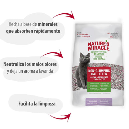 Nature´s Miracle Arena para Gato no aglomerante, Aroma Lavanda, 3.6 kg