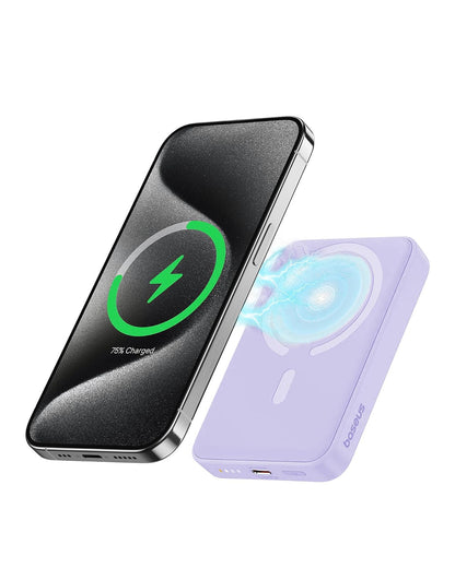 Baseus Mini Power Bank magnetica 10000mAh 20W de Carga rápida e inalambrica, Morado