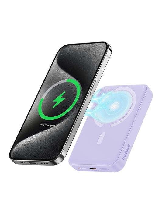 Baseus Mini Power Bank magnetica 10000mAh 20W de Carga rápida e inalambrica, Morado