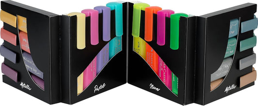 Faber-Castell Marcadores Textliner con 16 Marcadores de tinta fluorescente de larga duración ofrecen un agarre cómodo y seguro y un estuche compacto de cartón resistente para organizar los marcadores