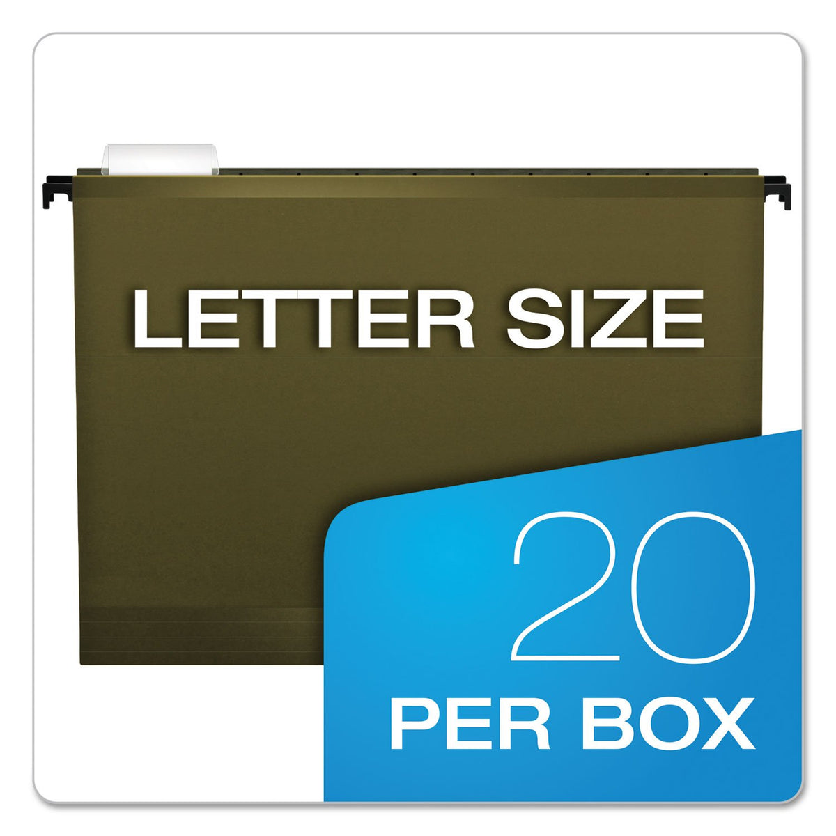 Pendaflex SureHook - Carpetas para colgar reforzadas, tamaño carta, color verde estándar, 20 por caja (6152 1/5)