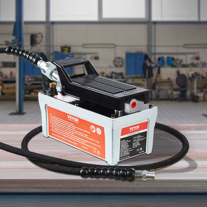VEVOR - Bomba hidráulica de aire, depósito de 10,000 PSI 1/2 gal, salida de aceite NPT 3/8", entrada NPT 1/4", tubería de 6.6 pies, bomba hidráulica accionada por pie Pedal de aire para máquinas