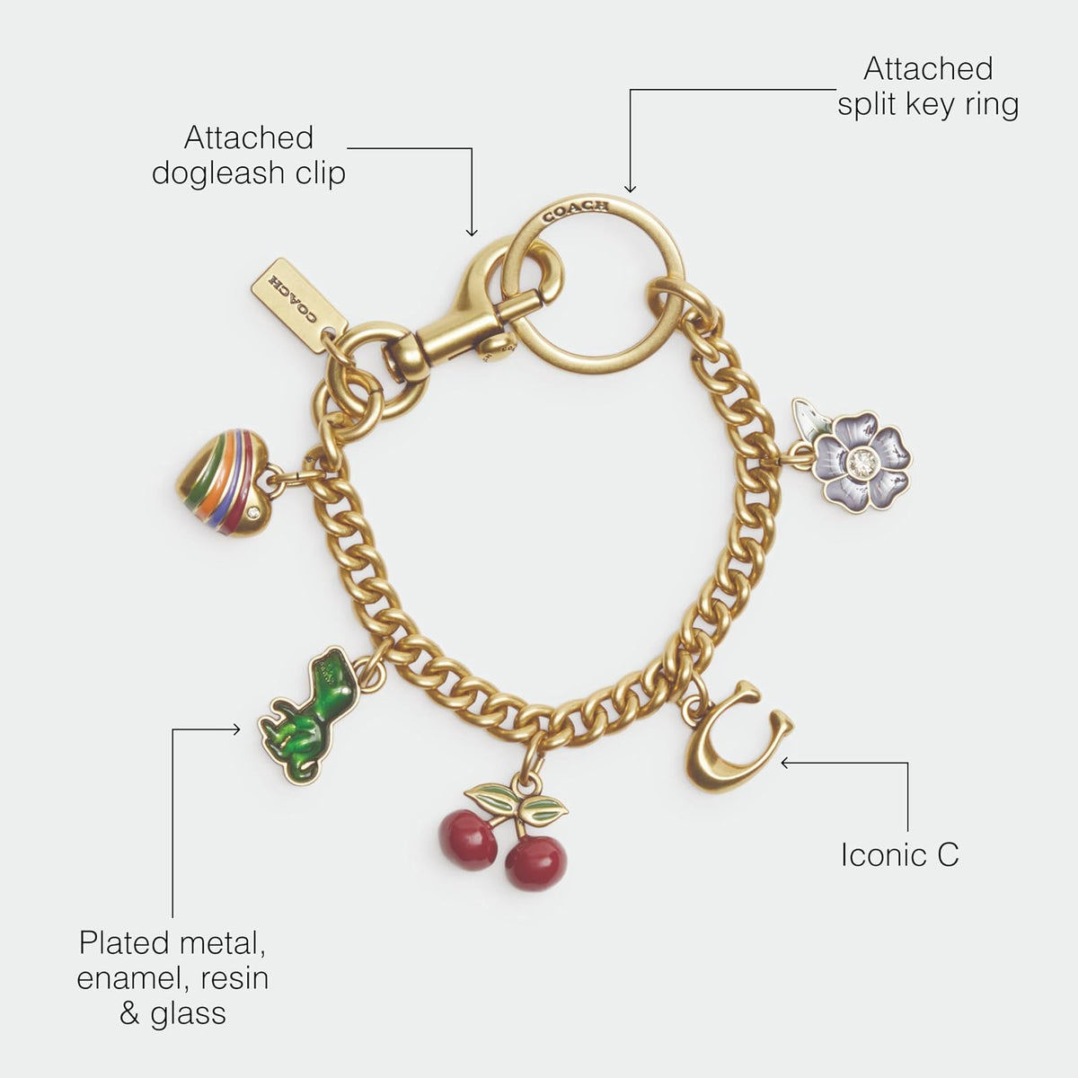 Coach - Pulsera con dije para mujer