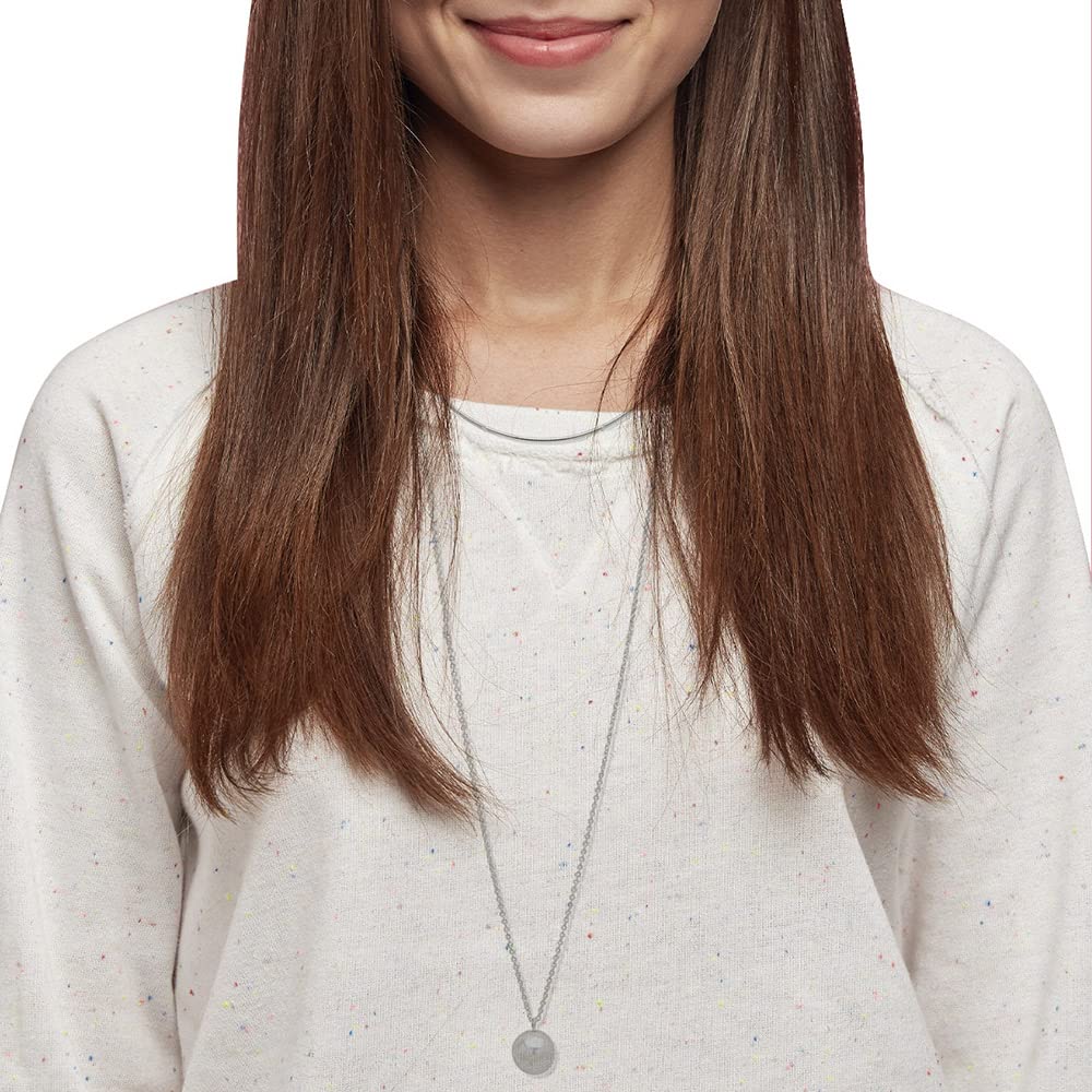 Nine West Collar Plata Marca de con Incrustaciones Perla en Forma de Colgante para Mujer