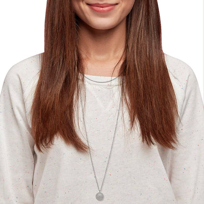 Nine West Collar Plata Marca de con Incrustaciones Perla en Forma de Colgante para Mujer