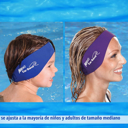 Mack's Diadema de natación – La Mejor Diadema de Nadador – Recomendado por médicos para Mantener el Agua Fuera y Mantener los Tapones para los oídos, Banda Oficial de natación de Estados Unidos