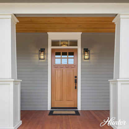 Hunter Fan, Colgante de pared Aspenbrook Negro Mate para Exterior 1 Luz, 14 pulgadas