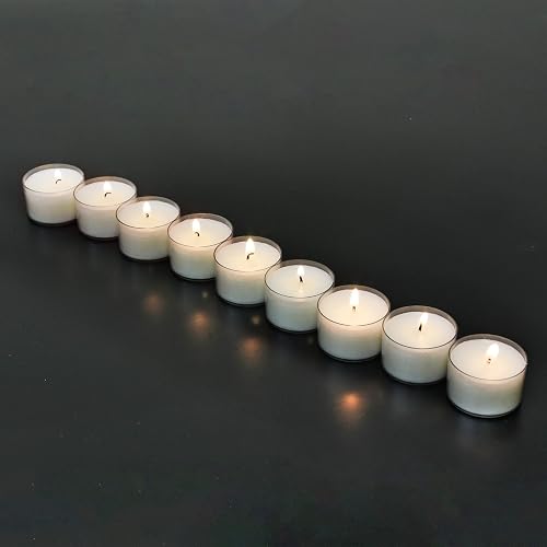 Stonebriar 192 unidades blancas sin perfume de 6 a 7 horas de tiempo de combustión extendido taza transparente de té velas