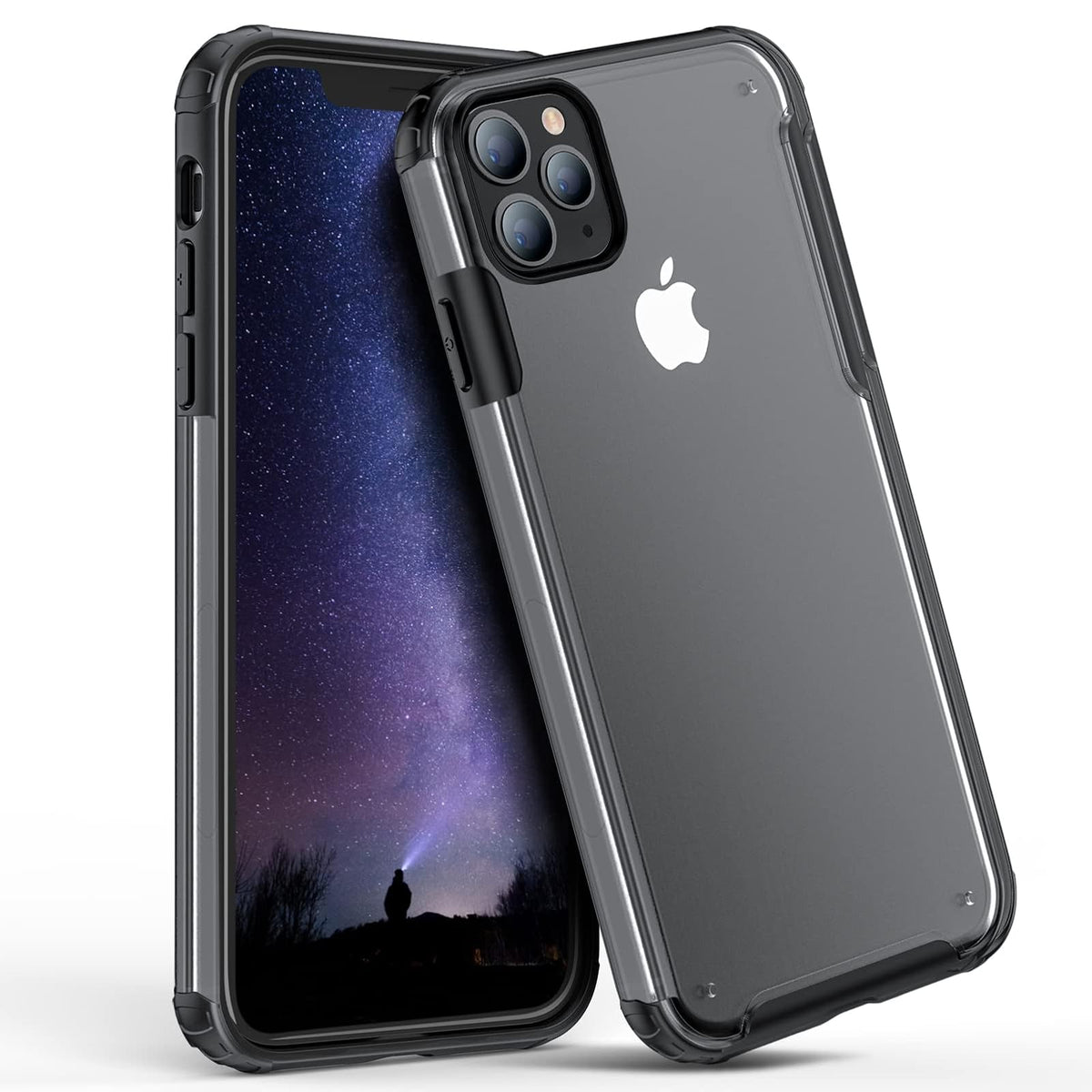 ORIbox Funda para iPhone 12 y iPhone 12 Pro, Esquinas Anti-Golpes - Mate negro - iPhone 12 - 12 Pro