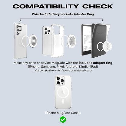PopSockets PopGrip para MagSafe, Agarre magnético y Soporte para teléfono, Parte Superior Intercambiable, Agarre Seguro para iPhone MagSafe, Soporte para visualización Manos Libres, Compatible con