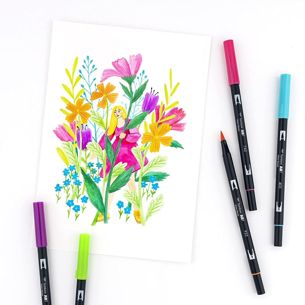 Marcador Creativo Dual Brush ABT Colores Primarios Punta Pincel Zebra México