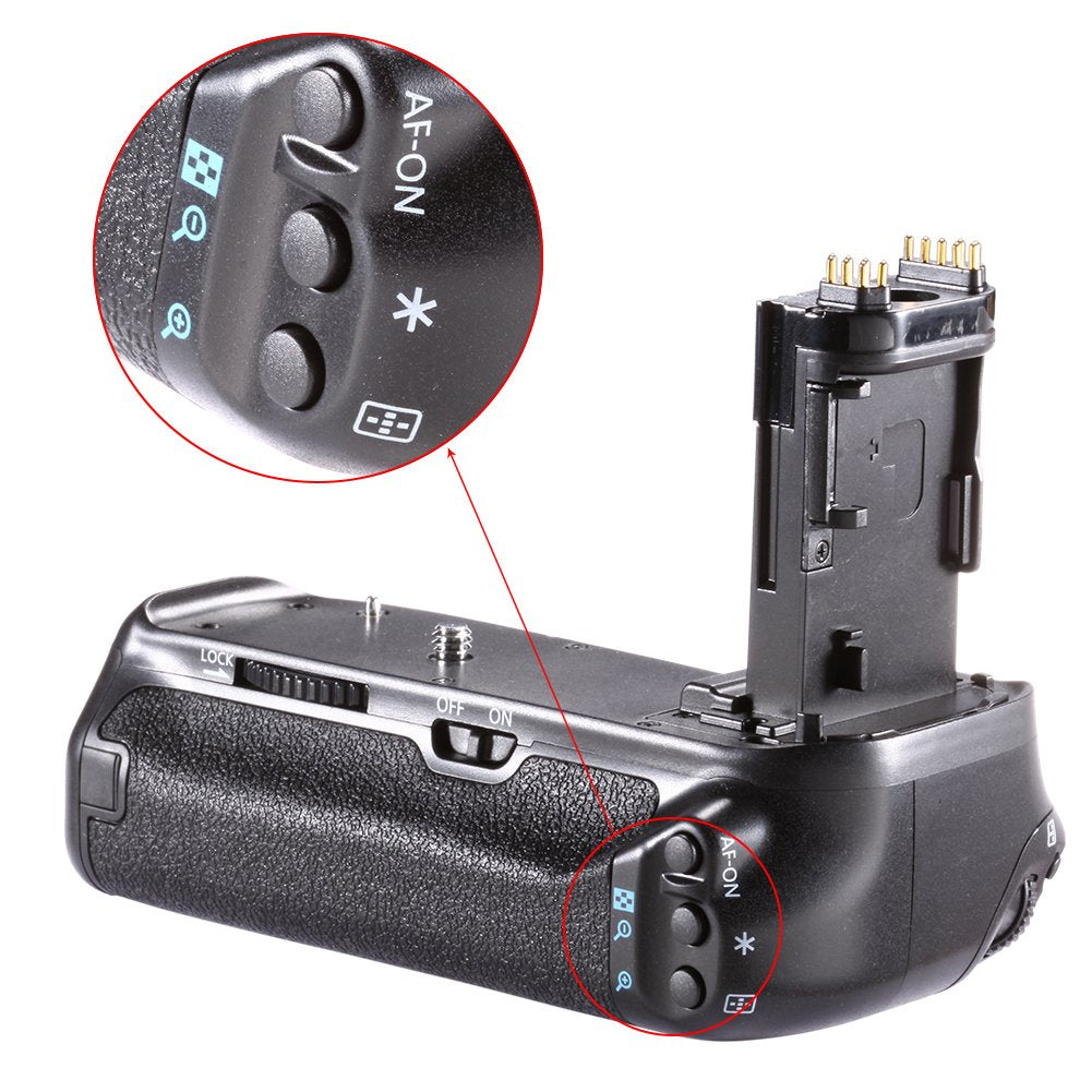 Neewer Soporte para Batería (Reemplazo para BG-E14), Trabaje con Batería LP-E6/6 piezas, Baterías AA para Cámara Canon EOS 70D 80D 90D DSLR