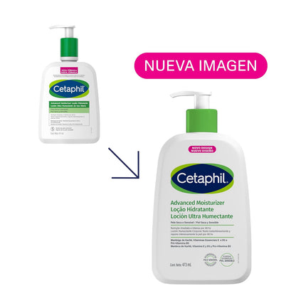 Cetaphil Loción Humectante Facial Corporal Textura Ligera Piel Mixta 473 ml | Hidrata hasta 48 h, restaura barrera cutánea en 1 semana, con niacinamida, pantenol, vitamina E y aceite de aguacate ligero.