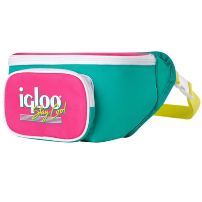 Igloo - Riñonera retro con aislamiento, bolsa cruzada de moda, paquete de cintura ajustable y ligero
