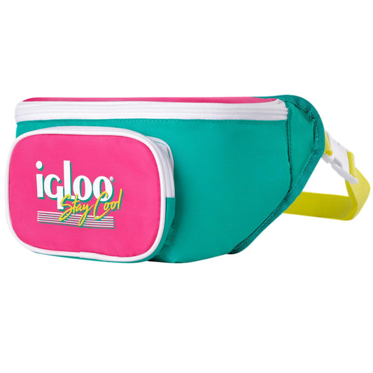 Igloo - Riñonera retro con aislamiento, bolsa cruzada de moda, paquete de cintura ajustable y ligero