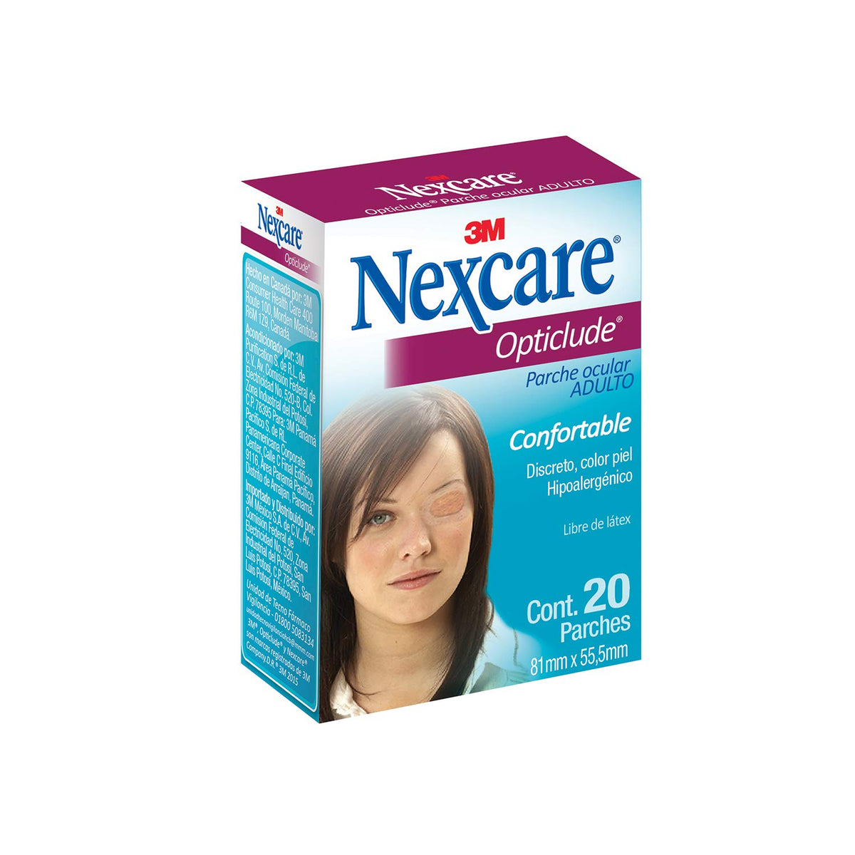 NEXCARE 3M Opticlude Parche Ocular Sin Látex Color Marrón 20 piezas | Bloquea el paso de la luz, Adhesivo hipoalergénico, Almohadilla no adherente, Transpirable y cómodo, Tamaño 81 mm x 55.5 mm