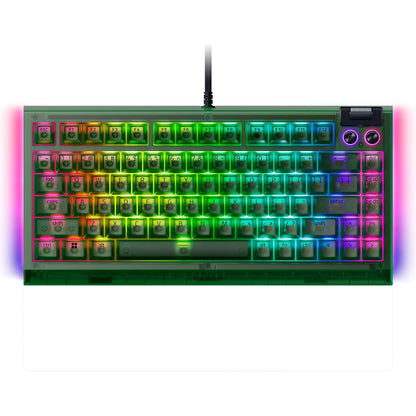 Razer V4 75% Teclado mecánico para Juegos: diseño Intercambiable en Caliente, Compacto y Duradero, interruptores táctiles Naranjas - Chroma RGB - Teclas de Rodillo y Medios MF - Cómodo