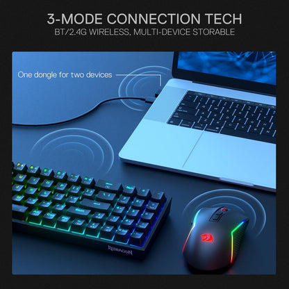 Redragon Combo Gamer S136 Teclado + Mouse Inglés Inalámbrico