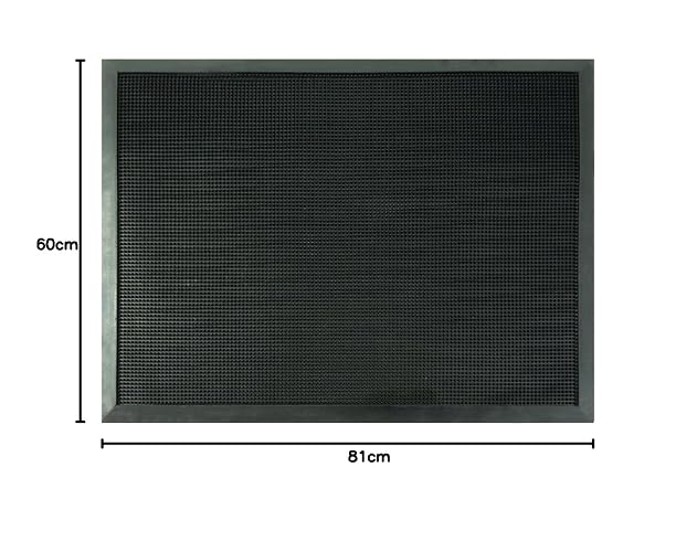 Tapete de Hule Heavy Trafic 60 x 81 cm, Negro, Retiene el Polvo y Agua Gracias a Sus Costillas Limpiadoras, Muy Resistente, para Colocarse en Cualquier Tipo de Entrada.