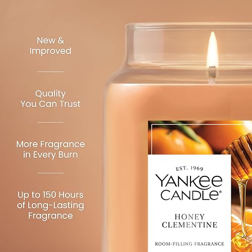 Yankee Candle - Vela perfumada con aroma a miel, tarro grande de 22 onzas con hasta 150 horas de combustión, regalo