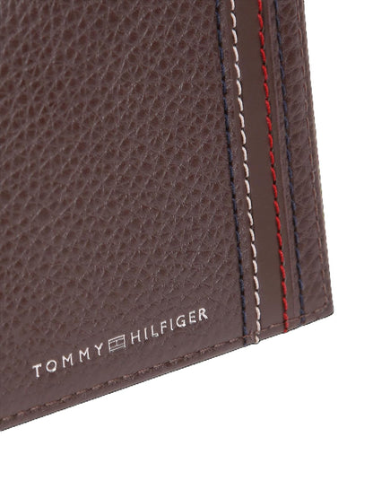 Tommy Hilfiger Cartera Cafe para hombre | De mano, 4 pulgadas, cuero, con logo distintivo TH