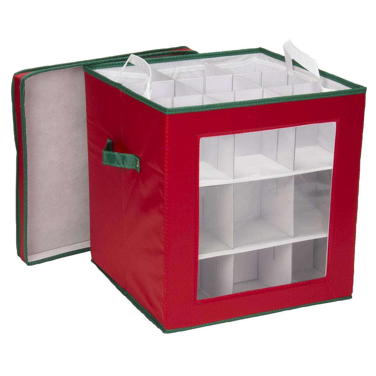 Household Essentials – Caja de Almacenamiento de día Festivo, Color Verde y Rojo, 27-Piece Ornament